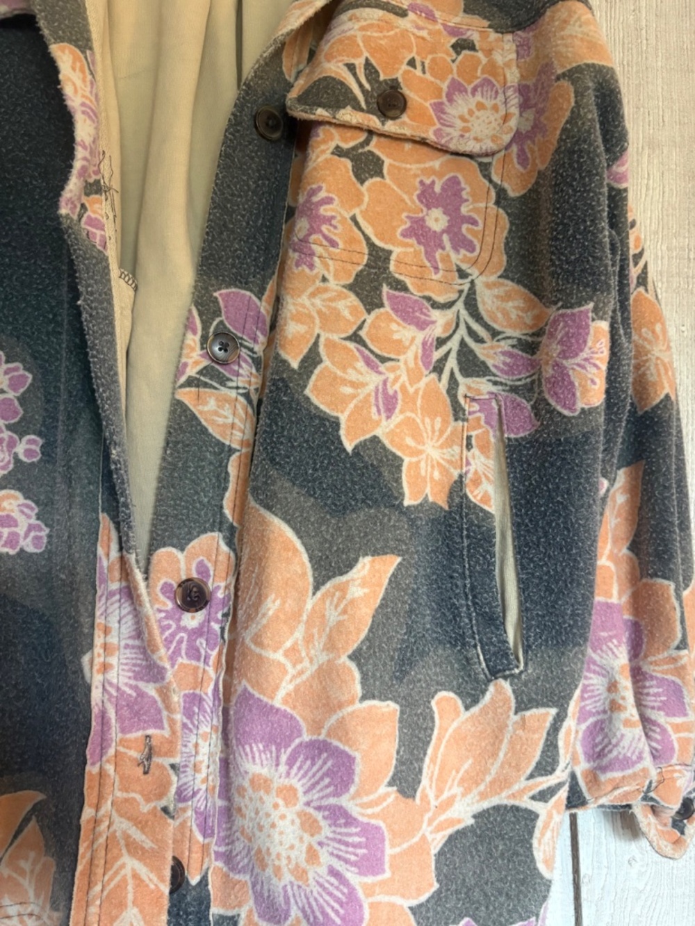 Free People Ruby printed jacket charcoal - Picture 2 of 4